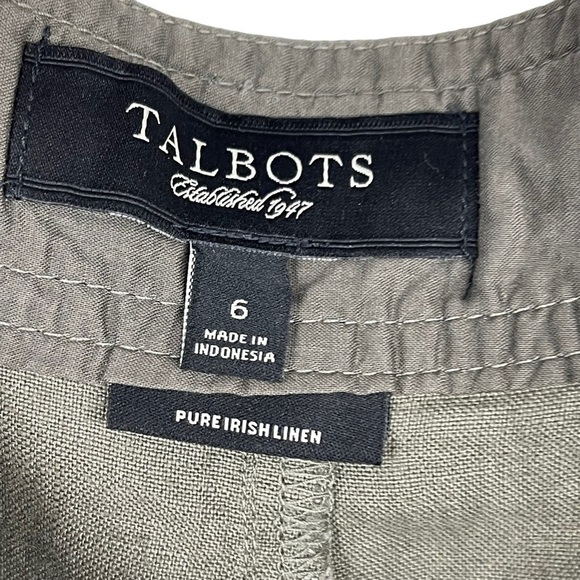 TALBOTS PURE IRISH LINEN GREEN DRAWSTRING SKIRT - Picture 12 of 13
